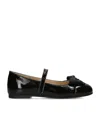 Babywalker Crystal Bow Ballet Flats In Black