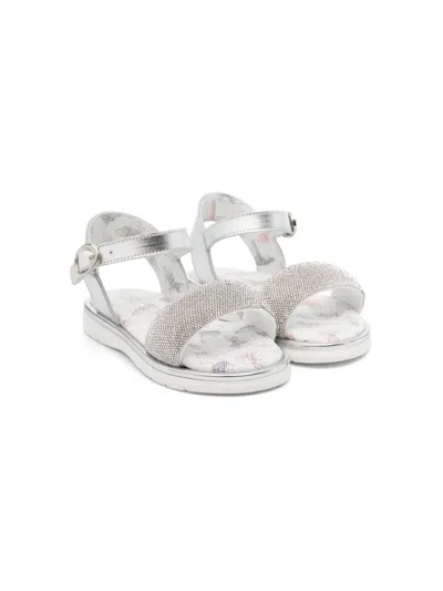 Babywalker Kids' Crystal-embellished Sandals In Silver