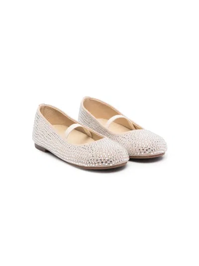 Babywalker Kids'  Crystal-embellished Mary Janes In Neutrals