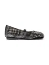 Babywalker Girls Suede Swarovski Crystals Allover Ballerinas In Black