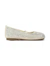 Babywalker Girls Suede Swarovski Crystals Allover Ballerinas In Metallic