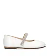 Babywalker Leather Embellished Ballet Flats In Nude