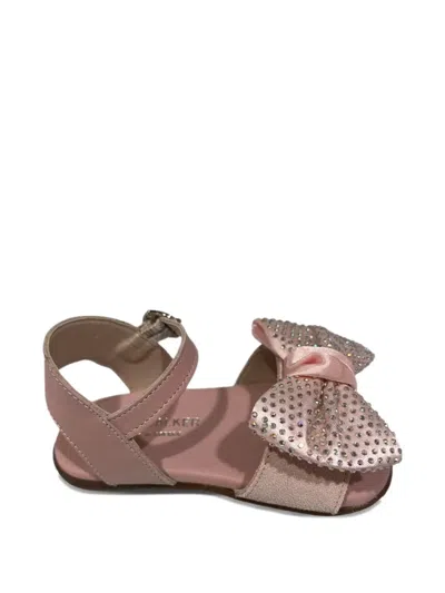 Babywalker Kids' Crystal-embellished Bow Sandals In Pink