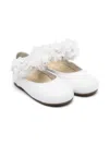Babywalker Floral-appliqué Ballet Flats In White