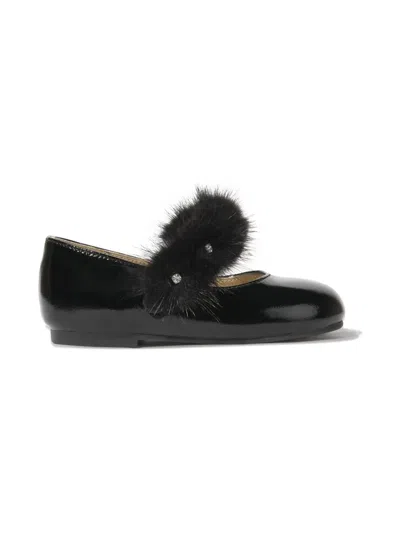 BABYWALKER FUR-TRIM BALLERINA SHOES