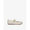 Babywalker Embellished Ballerina Flats In Beige