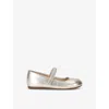 Babywalker Crystal-strap Ballet Flats In Gold