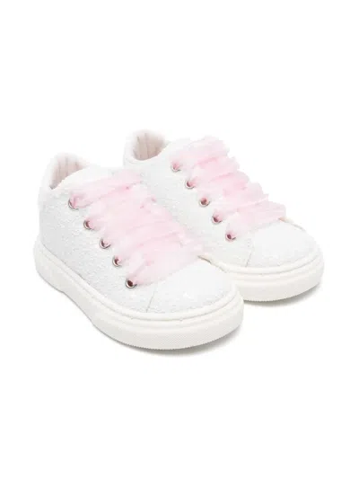 Babywalker Kids' Glittered Sneakers In White