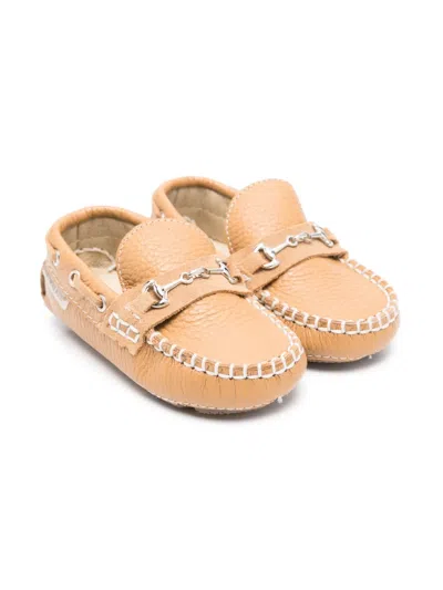 Babywalker Kids' Grained-leather Loafers In Brown