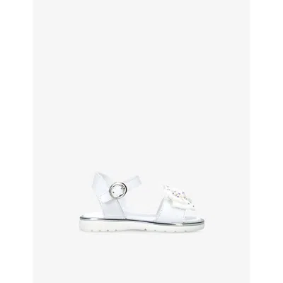Babywalker White Kids' Bow-embellished Leather Sandals Eur 30 / 12 Uk