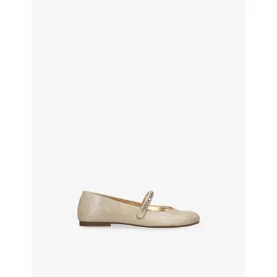 Babywalker Kids' Crystal-strap Woven Ballet Flats Gold Eur 33 / 1 Uk
