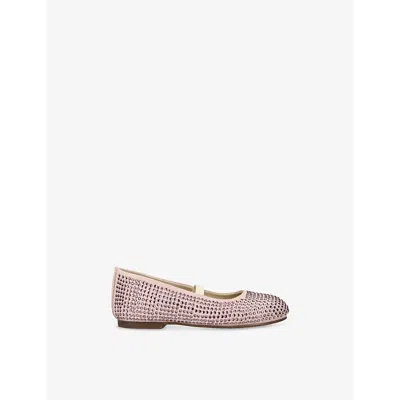 Babywalker Pink Kids' Swarovski Crystal-embellished Suede Pumps Eur 30 / 12 Uk