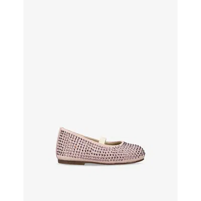 Babywalker Kids' Swarovski Crystal-embellished Suede Pump In Pink