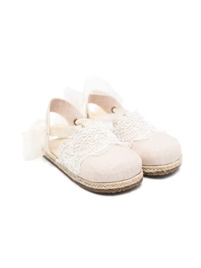 Babywalker Kids' Lace-detailed Espadrilles In Neutrals