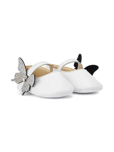 Babywalker Kids' Leather Ballerina Shoes In White