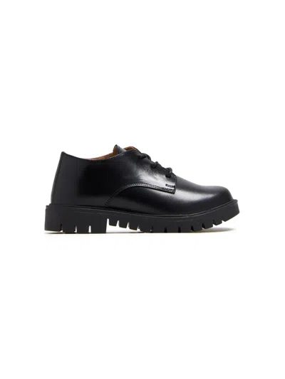 Babywalker Kids' Leather Lace-up Shoes In Black