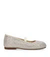 Babywalker Leather Swarovski Crystal-embellished Flats In Ivory