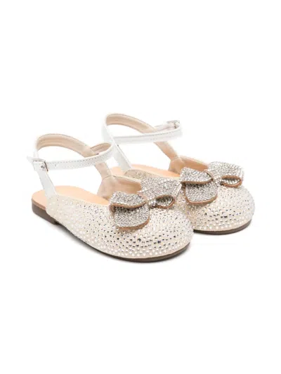 Babywalker Kids' Rhinestone-embellished Ballet Flats In Neutrals