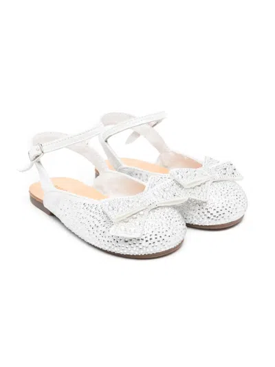 Babywalker Kids' Rhinestone-embellished Ballet Flats In Silver