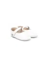 Babywalker Button-embellished Leather Pre-walkers In White