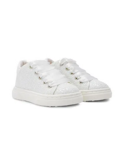 Babywalker Kids' Sequin-embellished Sneakers In White
