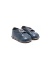 Babywalker Square-toe Leather Crib Shoes In 蓝色