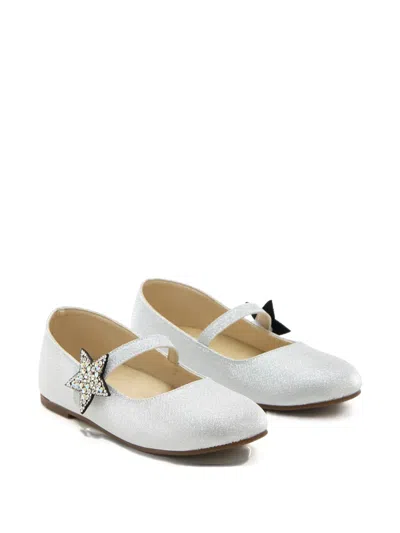 Babywalker Kids' Star-embellished Ballet Flat In White