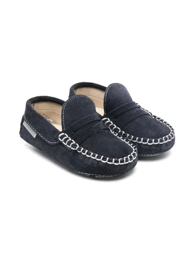 Babywalker Kids' Suede Loafers In Blue