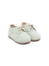 Babywalker Brogue-trim Suede Pre-walkers In 绿色