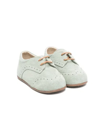 Babywalker Babies' Brogue-trim Suede Pre-walkers In 绿色