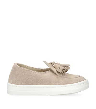 Babywalker Kids' Suede Tassel Loafers In Beige