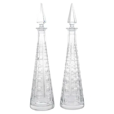 Pre-owned Baccarat 1 Of The 2  Structured Exquise Clear Crystal Carafe, France In Gray
