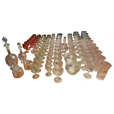 Pre-owned Baccarat 101 Pc, Belle Époque Gilt-monogrammed Glass Service, In The Manner Of  In Brown