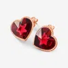 BACCARAT 18K GOLD PLATED ON STERLING SILVER, CRYSTAL HEART EARRINGS