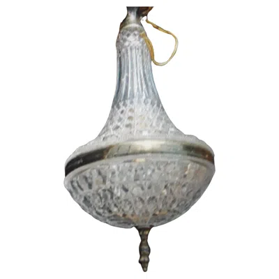 Pre-owned Baccarat 1950's French Regency Crystal "diamond Series" Pendant / Chandelier By  In Transparent