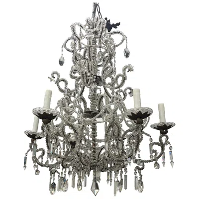 Pre-owned Baccarat 19th Century Italian Crystal Chandelier In Transparent