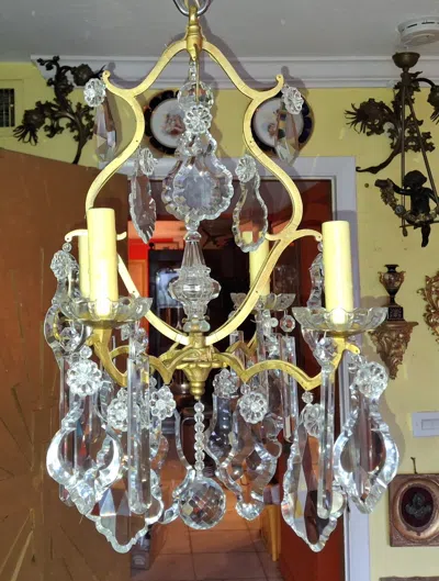 Pre-owned Baccarat 19thc French Louis Xv Bronze W/ Crystal Versailles Chandelier Attrib.  In Transparent
