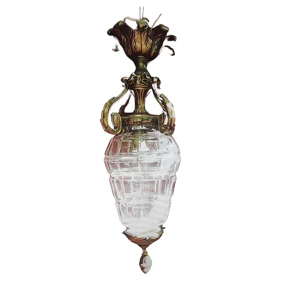 Pre-owned Baccarat 19thc French Louis Xvi Bronze W/ Crystal Versaille Ceiling Lantern Attr  In Gold
