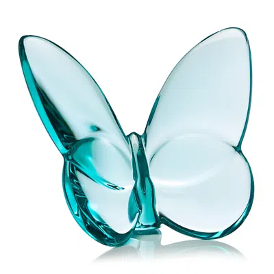 Baccarat 2.5 Lucky Crystal Butterfly In Turquoise In Blue