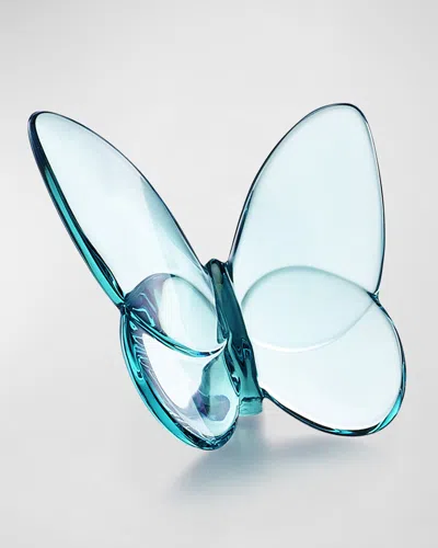 BACCARAT 2.5" LUCKY CRYSTAL TURQUOISE BUTTERFLY