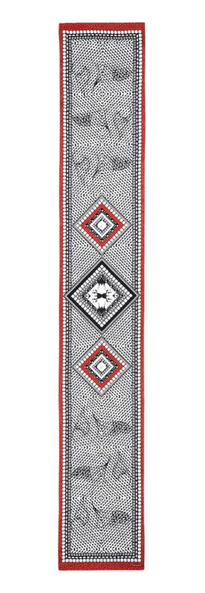 Baccarat 2809053 Ladies Louxor Twillsilk Maxi Tie Black & White Scarf In Gray