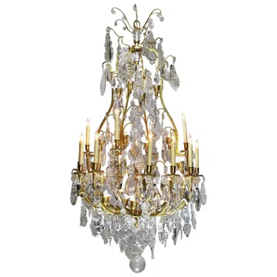 Pre-owned Baccarat A Large French 19th Century Louis Xv Style Gilt-bronze And Crystal Chandelier In Gold