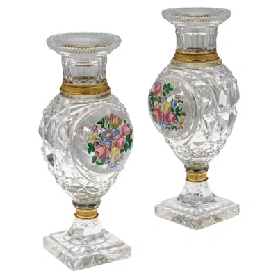 Pre-owned Baccarat Antique 19thc French  & Ormolu Mounted "the Jokelson Vases" C.1830 In Transparent