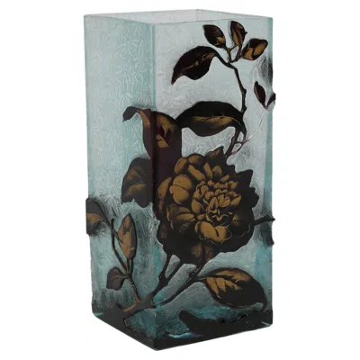 Pre-owned Baccarat Antique  Acid-etched Crystal Vase, Art Nouveau, Circa 1900 In Black