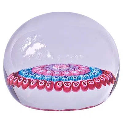 Pre-owned Baccarat Antique  Concentric Millefiori Signed Glass Paperweight In Purple
