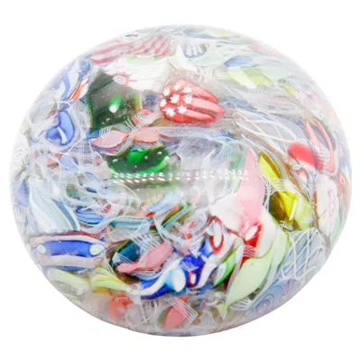 Pre-owned Baccarat Antique Boston Sandwich Or French Miniature Scramble Paperweight In Gray