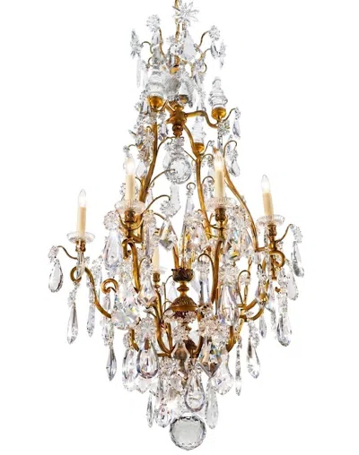 Pre-owned Baccarat Antique Chandelier.  Chandelier In Brown