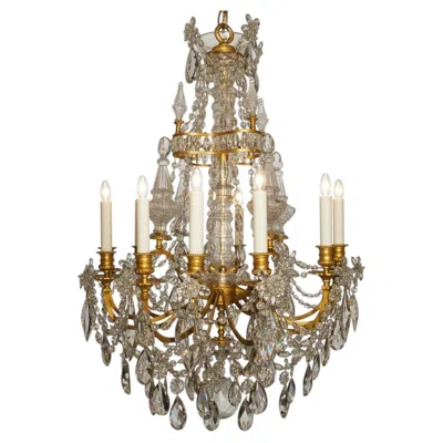 Pre-owned Baccarat Antique Chandelier.  Chandelier In Brown
