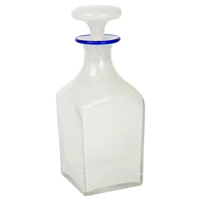 Pre-owned Baccarat Antique Clichy Latticino Swirl French Glass Decanter Or Liquor Bottle In Gray