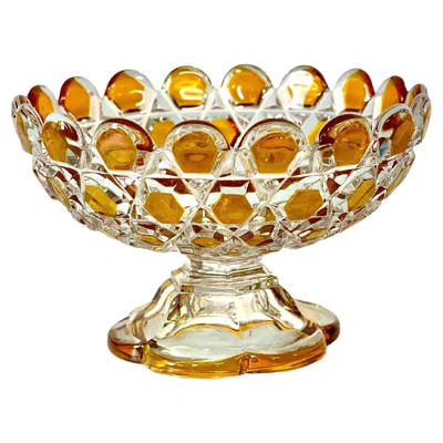 Pre-owned Baccarat Antique Cut Crystal Candy Dish By , Two-tone Design, France In Sand